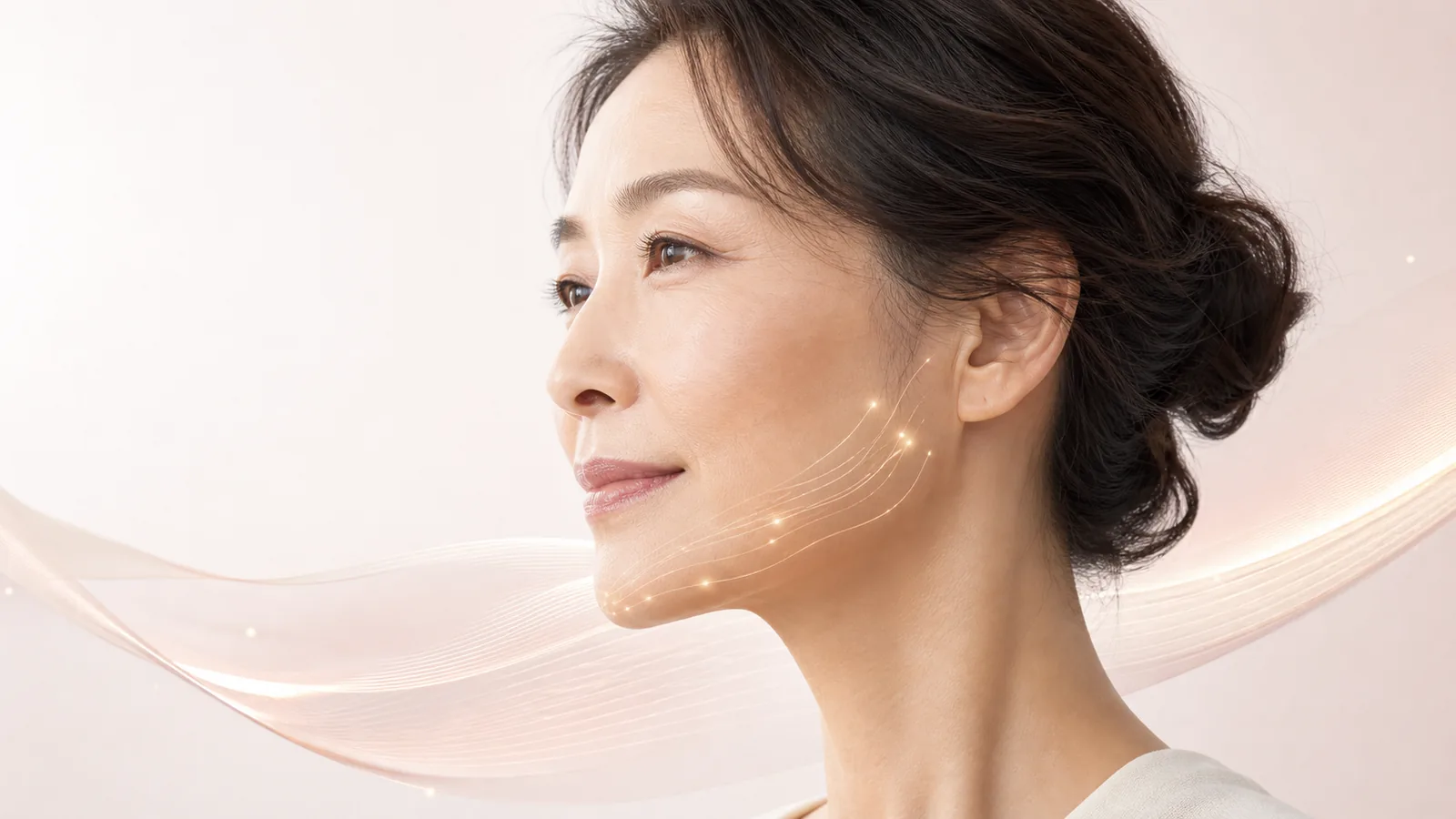 EMS美顔器によるフェイスケアのイメージ
