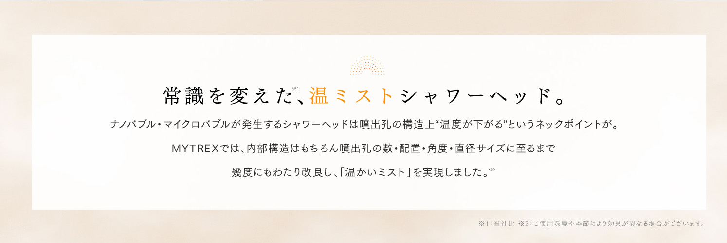 温ミスト 常識を変えた シャワーヘッド MYTREX HIHO FINE BUBBLE+ MYTREX マイトレックス